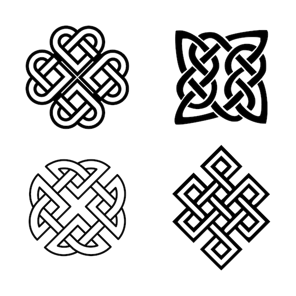 Celtic 4 way knots - 4 SVG Designs - Valentine Eternity