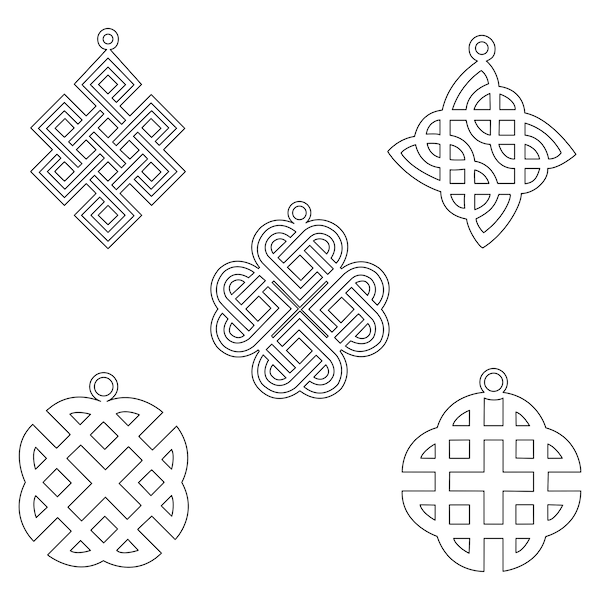 Celtic ear ring designs - 5 SVG designs - Make your own ear rings