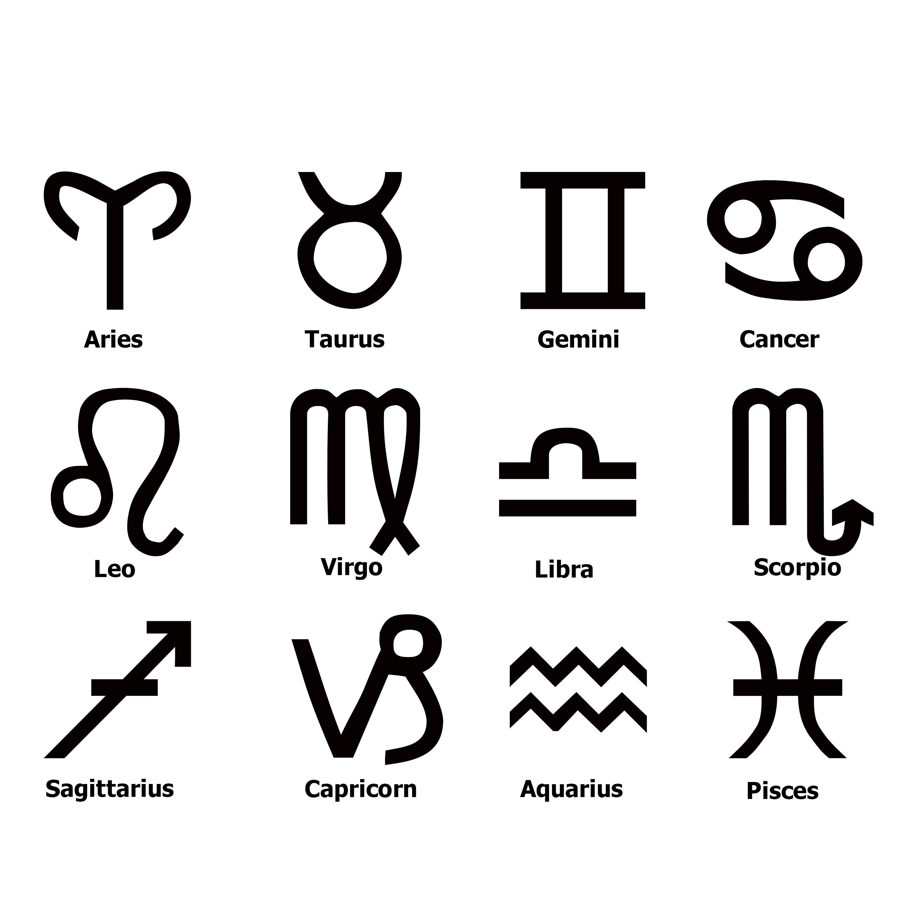 12 Signs of the Zodiac - SVG Design - Etsy