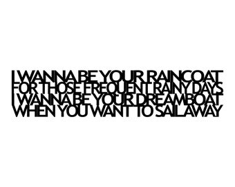 I Wanna Be Yours - John Cooper Clarke - Verse 4 - SVG Word art - Perfect Wedding or Valentine's Gift