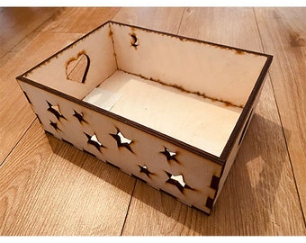 Decorated storage box schematic without handles