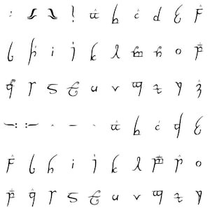 Elvish script letters - 71 SVG designs