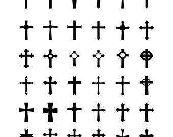 Various religious crosses - 36 SVG designs