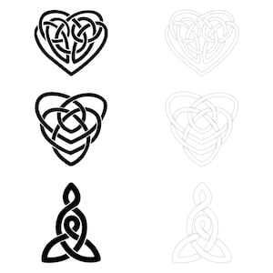 Motherhood Knot - レーザーカットやあらゆるベクターアプリケーション、タトゥー用の 3 つの SVG デザイン