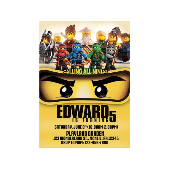 Ninjago Birthday Invitation, Ninjago Invitation Card, Ninjago Birthday Card, Ninjago Printable Invitation, 12HRS Turnaround Time Il_570xn