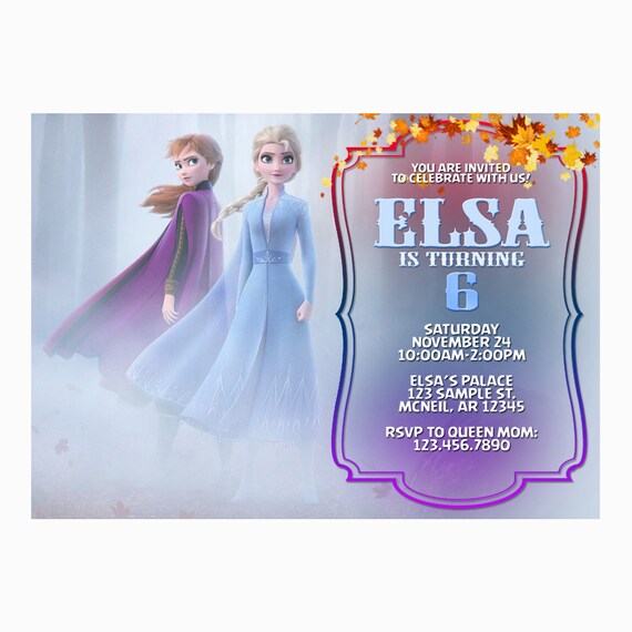 Frozen 2 Invitation, Frozen 2 Birthday Invitation, Frozen 2 Printable Invitation, Frozen 2 Digital Invitation Il_570xn
