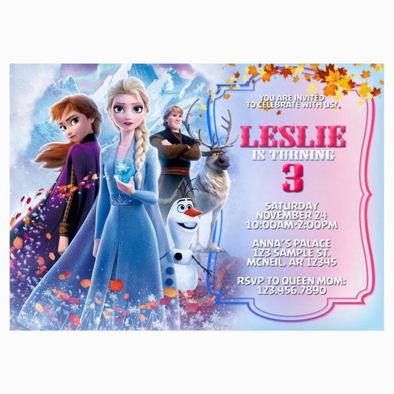 Frozen 2 Invitation, Frozen 2 Birthday Invitation, Frozen 2 Printable Invitation, Frozen 2 Digital Invitation Il_570xn