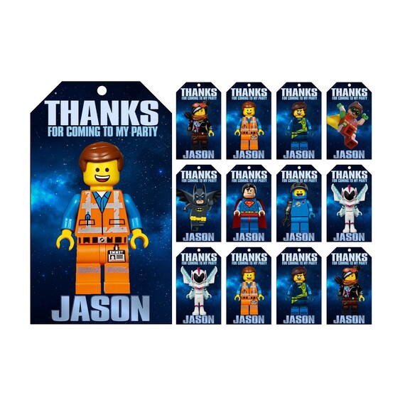 Bricks Movie 2 Thank You Tag, Bricks Movie 2 Favor Tag, Bricks Movie 2 Party Tag, Bricks Movie 2 Birthday Favor Tag, Printable Party Tag Il_570xn