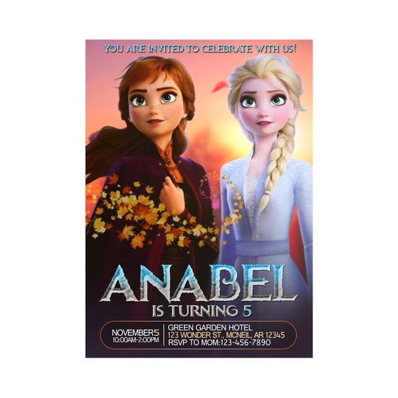 Frozen 2 Birthday Invitation, Frozen 2 Birthday Invitation, Frozen 2 Birthday Card, Frozen 2 Invitation Card, 12HRS Turnaround Time Il_570xn