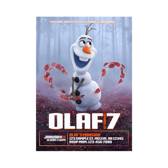 Olaf Invitation, Olaf Birthday Invitation, Olaf Frozen 2 Printable Invitation, OlafFrozen 2 Digital Invitation Il_570xn
