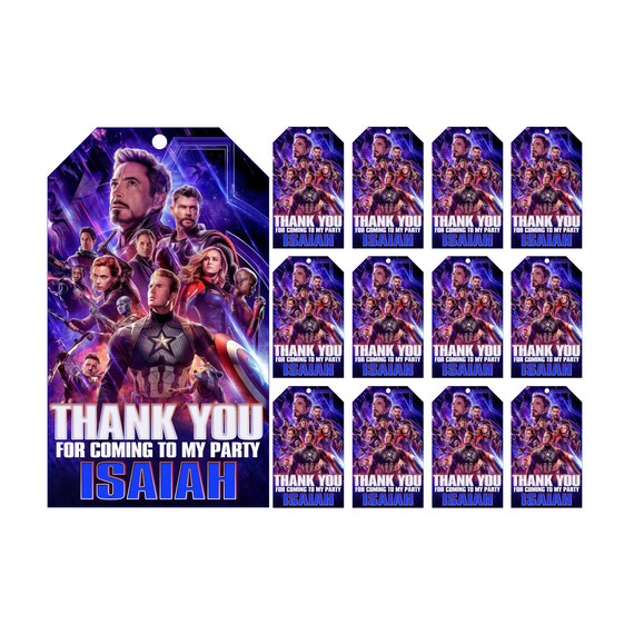 Avengers EndGame Thank You Tag, Avengers EndGame Favor Tags, Avengers EndGame Party Tag, Avengers EndGame Il_570xn