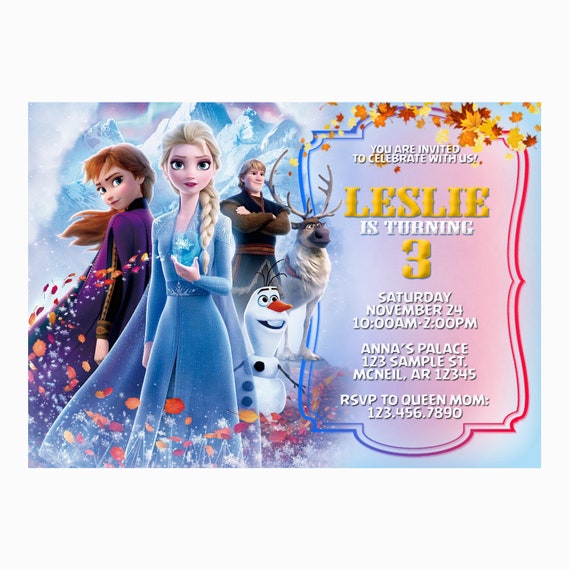 Frozen 2 Invitation, Frozen 2 Birthday Invitation, Frozen 2 Printable Invitation, Frozen 2 Digital Invitation Il_570xn