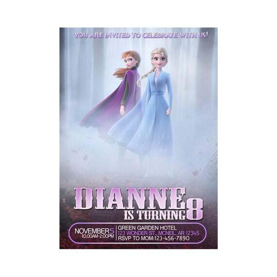 Frozen 2 Invitation, Frozen 2 Birthday Invitation, Frozen 2 Printable Invitation, Frozen 2 Digital Invitation, Frozen 2 Il_570xn