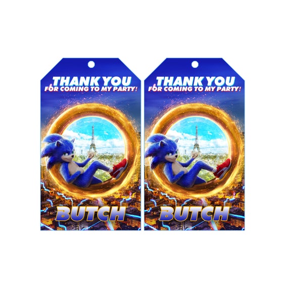 Sonic Thank You Tag, Sonic Favor Tag, Sonic Party Tag, Sonic Birthday Tag Il_570xn
