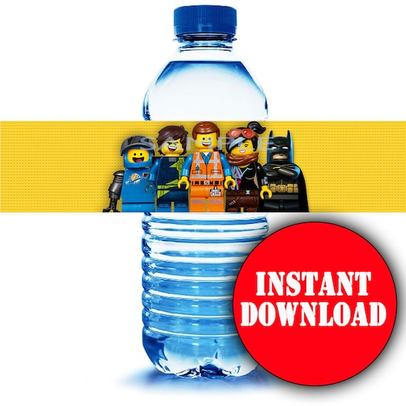 Bricks Movie 2 Water Bottle Label, Bricks Movie Birthday Labels, Bricks Movie Printable Labels, Bricks Bottle Wrappers, Bricks Party Labels Il_570xn