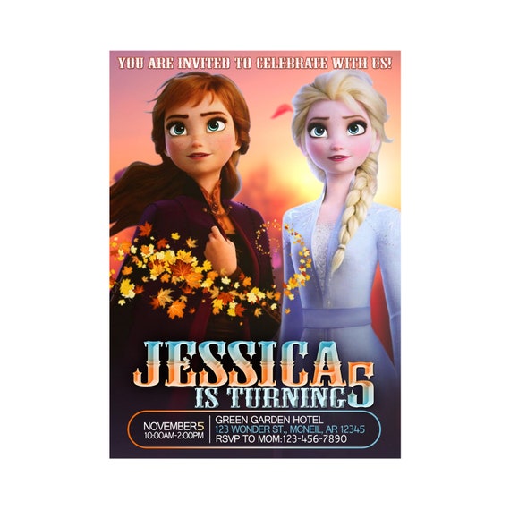 Frozen 2 Birthday Invitation, Frozen 2 Birthday Invitation, Frozen 2 Birthday Card, Frozen 2 Invitation Card, 12HRS Turnaround Time Il_570xn