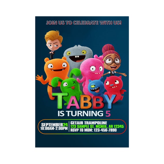 Ugly Dolls Invitation, Ugly Dolls Birthday Invitation, Ugly Dolls Printable Invitation Card, 12HRS Turnaround Time Il_570xn