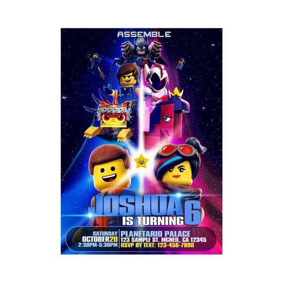 Bricks 2 Birthday Invitation, Bricks 2 Birthday Card, Bricks 2 Invitation Card, 12HRS Turnaround Time Il_570xn