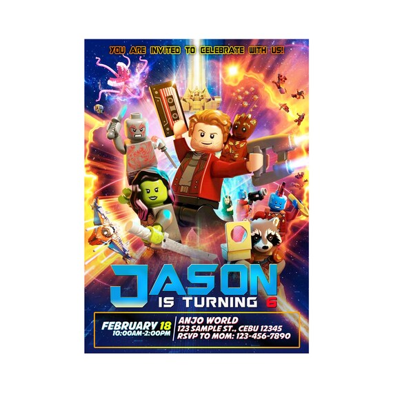 Guardian Of The Galaxy Invitation, Guardian Of The Galaxy Birthday Invitation, Guardian Of The Galaxy Digital Invitation Il_570xn