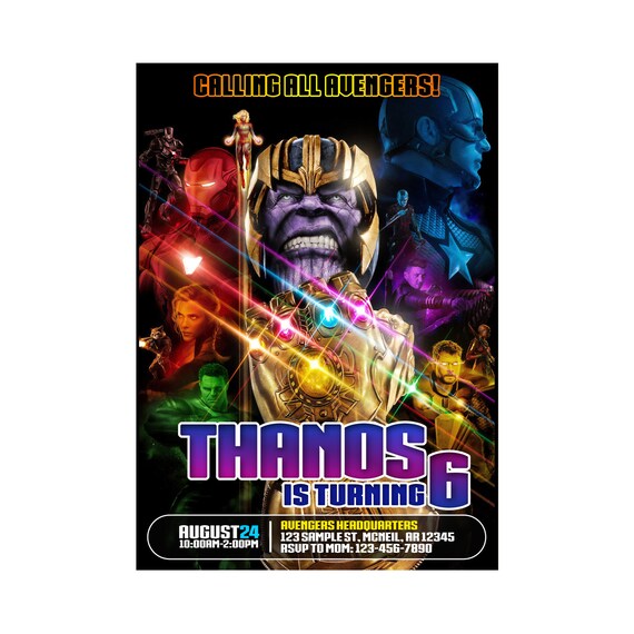 Avengers Endgame Invitation, Avengers Endgame Birthday Invitation, Avengers Digital Invitation, Avengers Birthday Invitation, Avengers Il_570xn