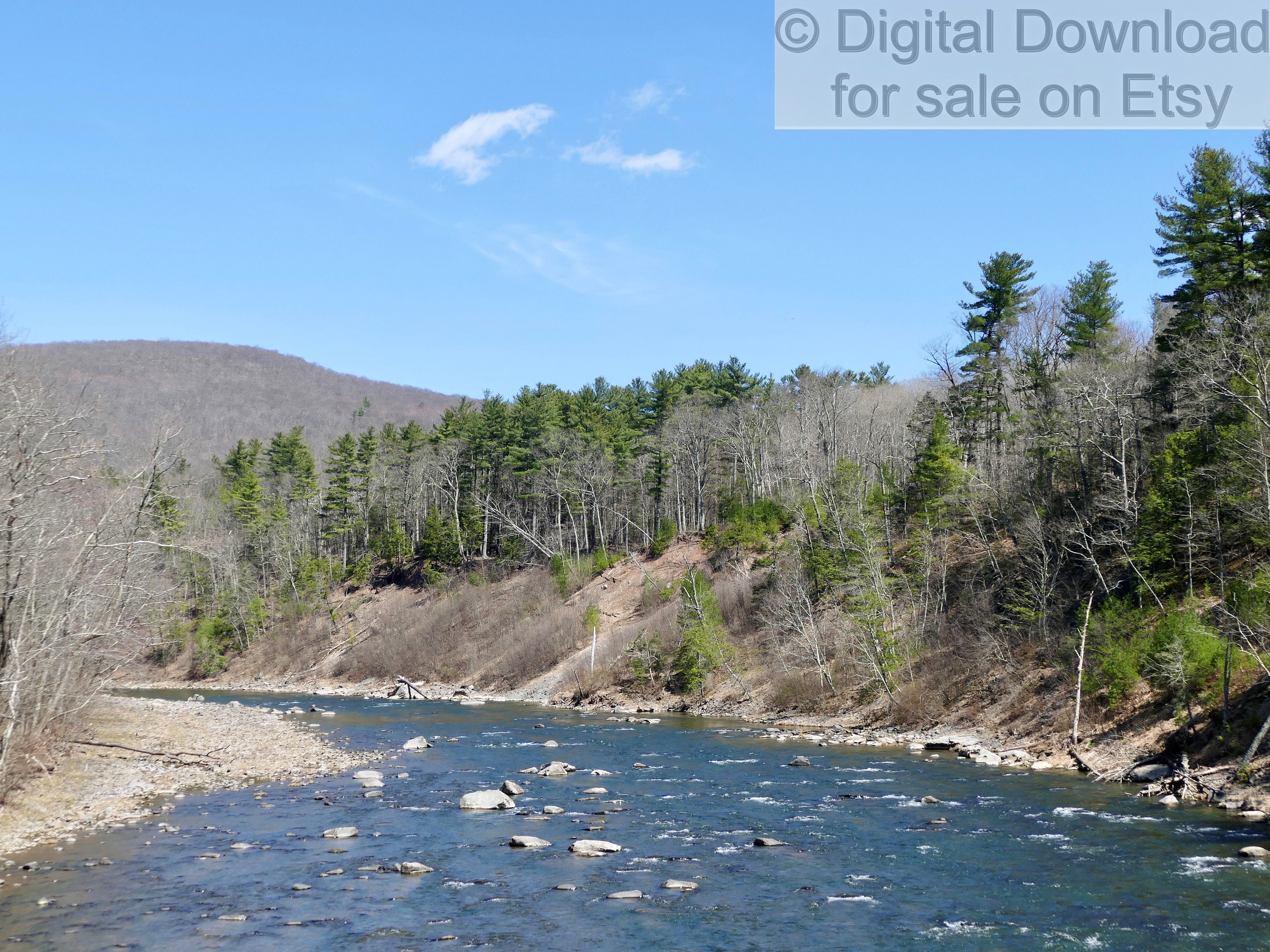 Esopus Creek Olive Bridge NY. Unique Photograph for Digital Etsy