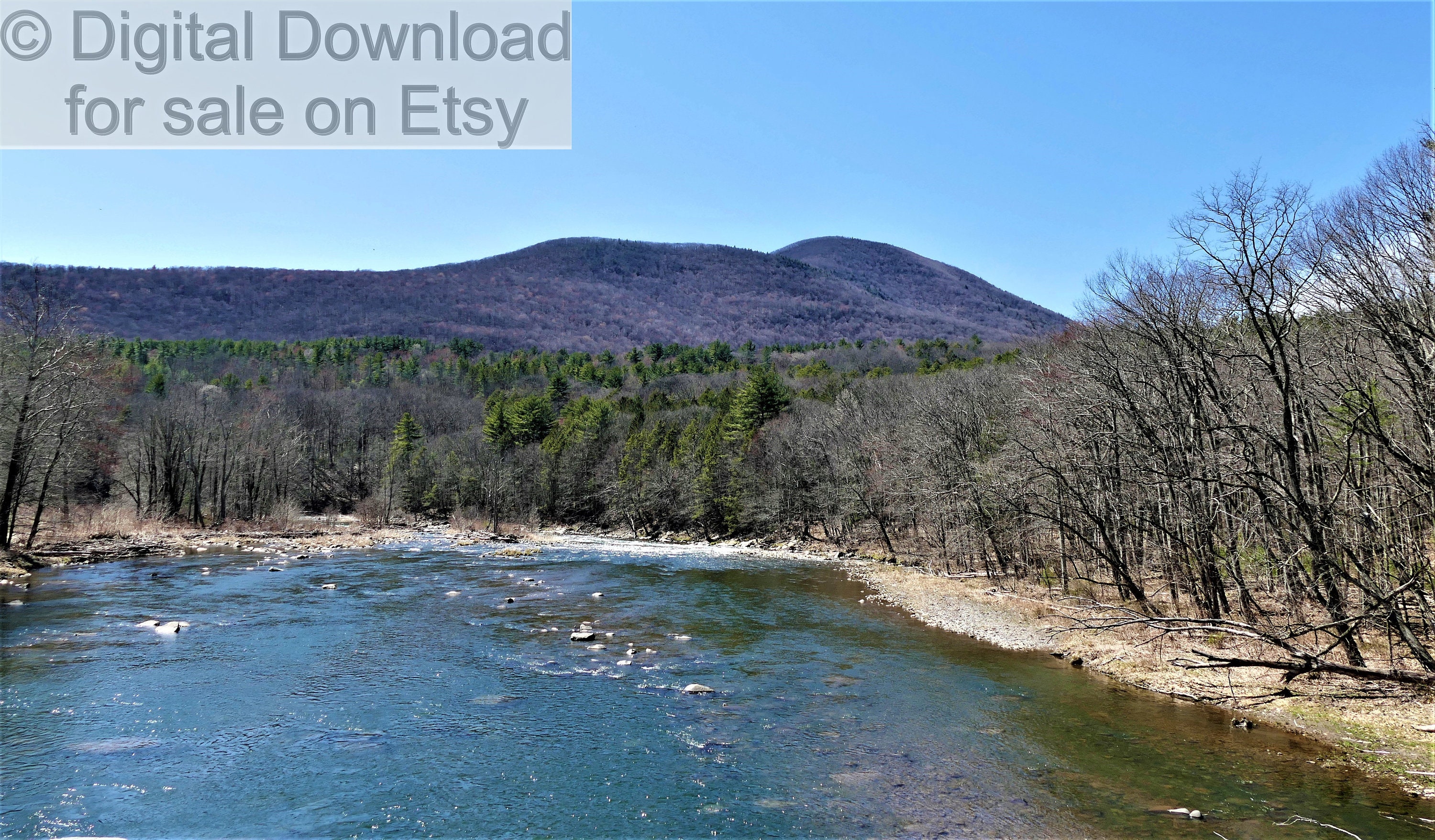 Esopus Creek Olive Bridge NY. Unique Photograph for Digital Etsy