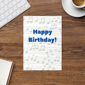 Music note themed Birthday card