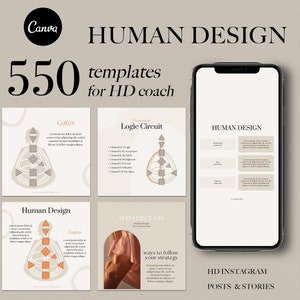 Human Design, Instagram Template, Bodygraph, Social Media Template, Canva Bundle, Human Design, Human Design Coach, Instagram Canva Template