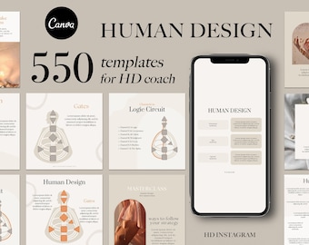 Diseño Humano, Plantilla de Instagram, Bodygraph, Plantilla de Redes Sociales, Paquete Canva, Diseño Humano, Entrenador de Diseño Humano, Plantilla Canva de Instagram