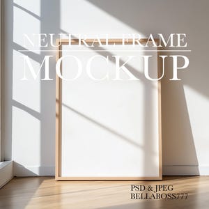 Minimalist Frame, Photoshop Mockup Template, Apartment Mockup, Poster Mockup Template, Wall Art Mockup, Wood Frame, Mockup Art Print