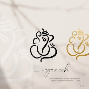 Ganesh Clipart, Indische God Clipart, Hindoese God Clipart, Ganesha Lijnkunst, Gouden Ganesh, Indische HuwelijksClipart, Hindoese Huwelijksclipart
