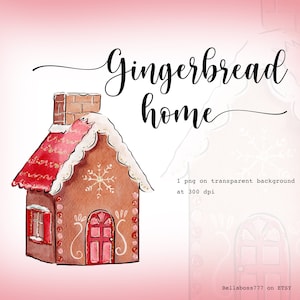 Gingerbread House, Christmas Clipart, Watercolor Christmas, Hygge Christmas, Gingerbread Christmas, Christmas Cookie, Cute Winter Clipart