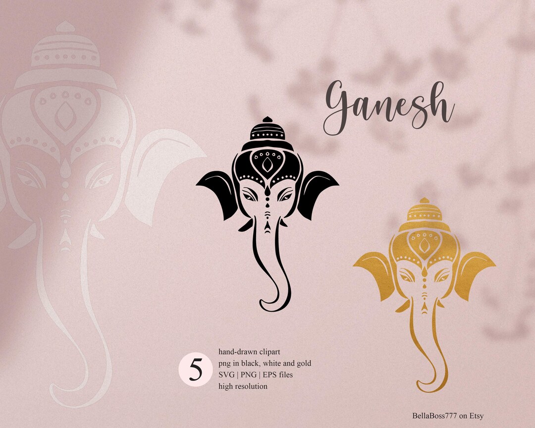 Ganesh Line Art Clipart: Indian God Graphics (PNG, SVG, EPS) (digital  Download - Etsy, image size:1080x864