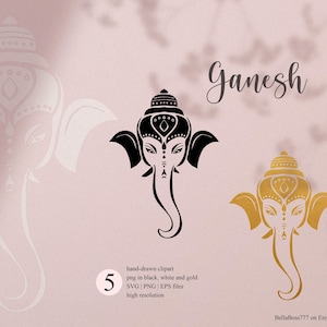 Ganesh Clipart, Indian God Clipart, Hindu God Clipart, Ganesha Line Art, Ganapati God, Indian Wedding Clipart, Hindu Wedding Clipart