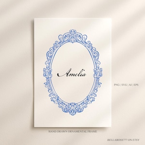 Wedding Frame Clipart, Vintage Frame, Ornamental Frame, Fine Art, Line Art, Logo Clipart, Wedding Crest, Frame Clipart, Hand Drawn Art Frame