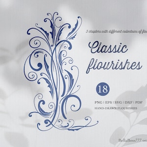 Vintage Flourish SVG, Swirl SVG, Svg Decorativo, Flourish Svg, Ornamental, Vine Svg, Clipart vetorial, Arquivo para Cricut, Silhueta Vintage PNG