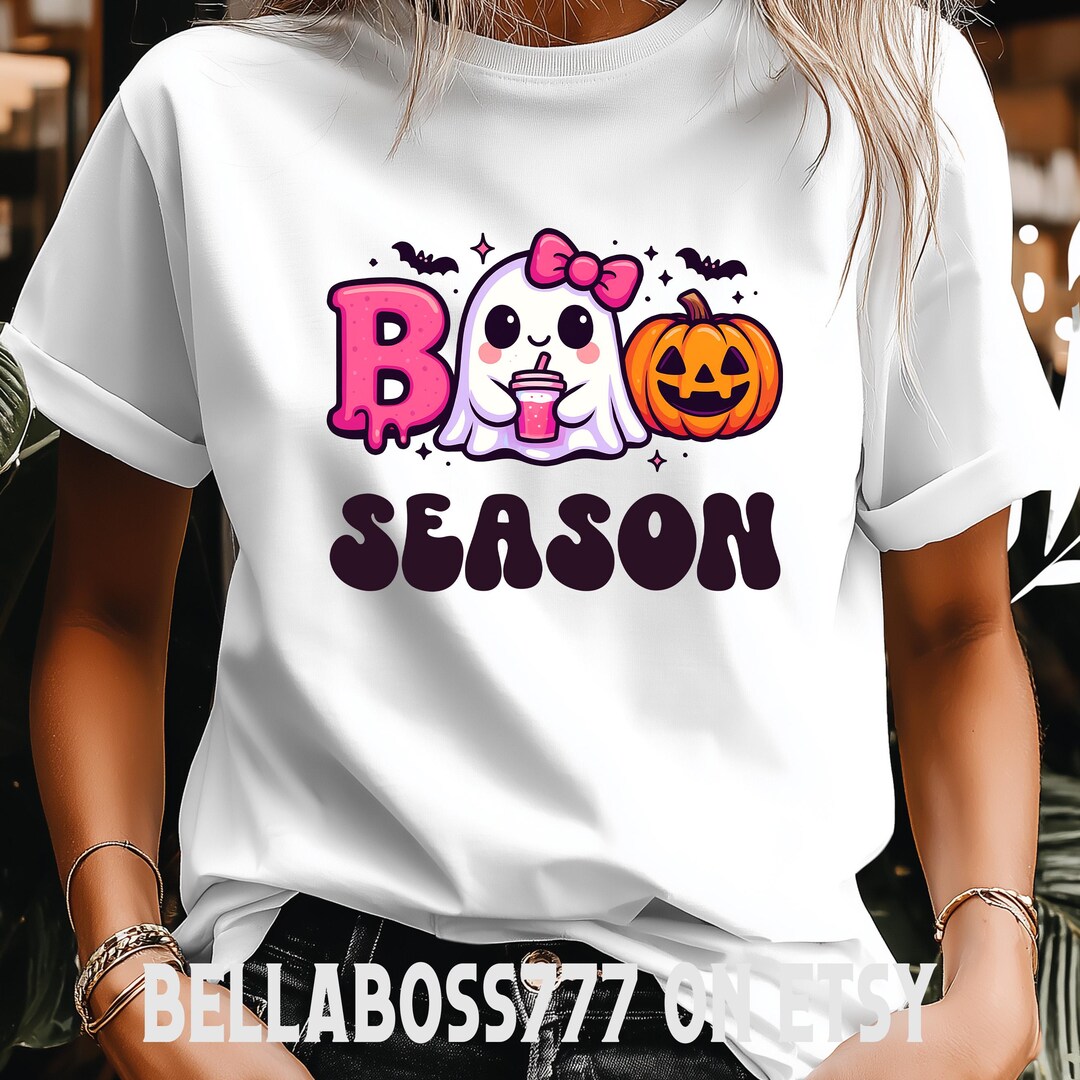 Boo Season Mod Boo Season PNG, Cute Girly Halloween Ghost PNG, Pumpkin Clipart for T ...