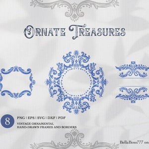 Ornamental Svg, Frames SVG, Border SVG, Decorative Svg, Flourish Svg, Swoosh Svg, Fancy Borders, Silhouette, Cricut Cut File, Vintage Svg