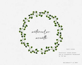 Watercolor Wreath, Leaves Wreath, Watercolor Leaves, Wedding Clipart, Foliage Wreath, Wedding Wreath, Wreath Clipart, Botanical Clipart
