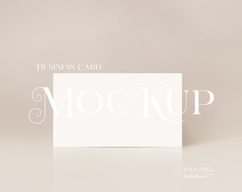 Modelo de mockup estilo boho, mockup de cartão de visita 3,5x2, mockup de cartão de visita, mockup de cartão minimalista, modelo de cartão vazio, download instantâneo em PSD