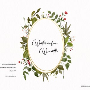 Leaves Wreath, Watercolor Leaves, Wedding Clipart, Foliage Wreath, Wedding Wreath, Wreath Clipart, Watercolor Wreath, Botanical Leaves PNG