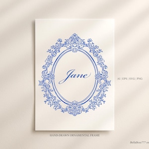 Wedding Frame Clipart, Vintage Frame, Ornamental Frame, Fine Art, Line Art, Logo Clipart, Wedding Crest, Frame Clipart, Hand Drawn Art Frame
