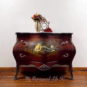Custom Only Elegant Bombe Style 2 Drawer Storage Chest | Louis XV Louis XVI French Bombay | Dresser
