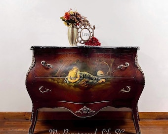 Custom Only Elegant Bombe Style 2 Drawer Storage Chest | Louis XV Louis XVI French Bombay | Dresser