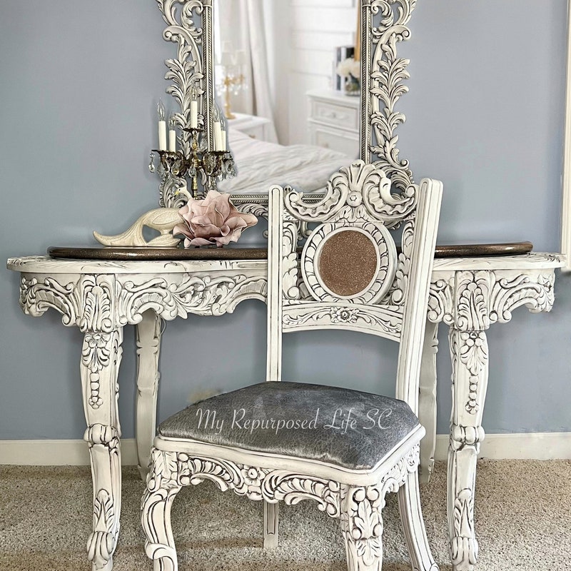 White Vanity Chair - Etsy