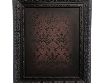 Pair of Gothic canvas wall art/ ornate frame/ wall decor/ original painting damask/ vintage/ Victorian/ Renaissance/ hand painted picture