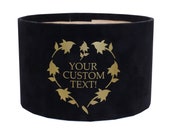 Gift Box Velvet Personal Custom Logo Text Round Black Gold Flowers Box, Wedding Decor, Florist Supplies, 3 Sizes, 6 Styles Available