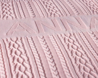 personalized knit blanket