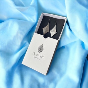 Stainless steel Origami Kite earrings, Geometric 3D shining jewelry, Minimalist earrings, Dainty jewelry for her, Waterproof jewelry image 5