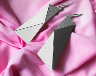 Origamiörhängen i rostfritt stål: Geometriska hängande smycken